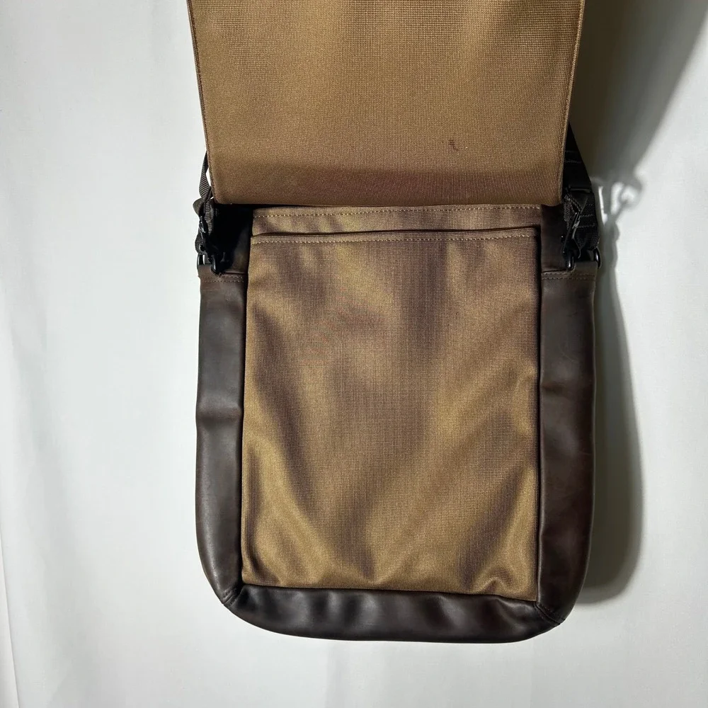 Waterfield Designs Muzetto Messenger Bag Brown Leather Waxed Canvas Made in‎ SF